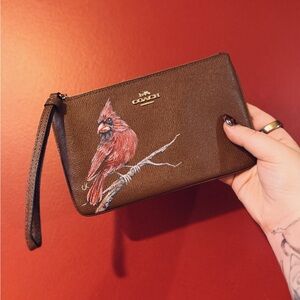 Hand painted Coach wristlet